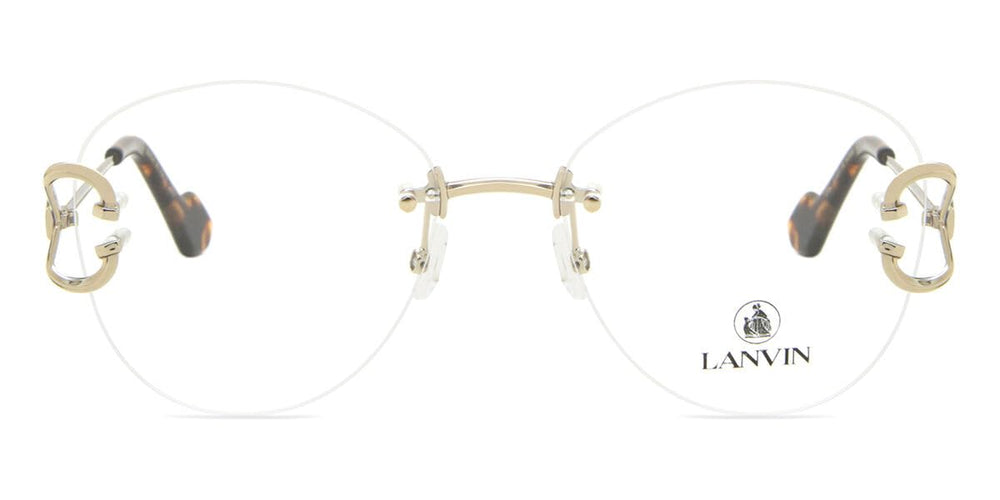 LANVIN en Bleu Women's Modern Chassis Only Sunglasses, 700 Gold, 55