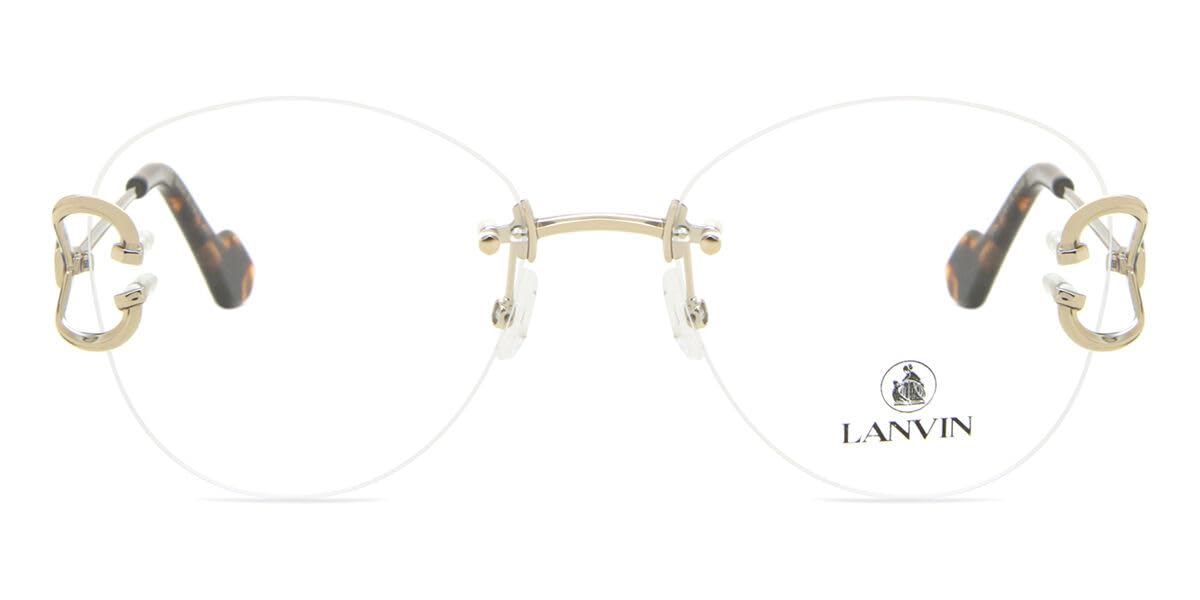 LANVIN en Bleu Women's Modern Chassis Only Sunglasses, 700 Gold, 55