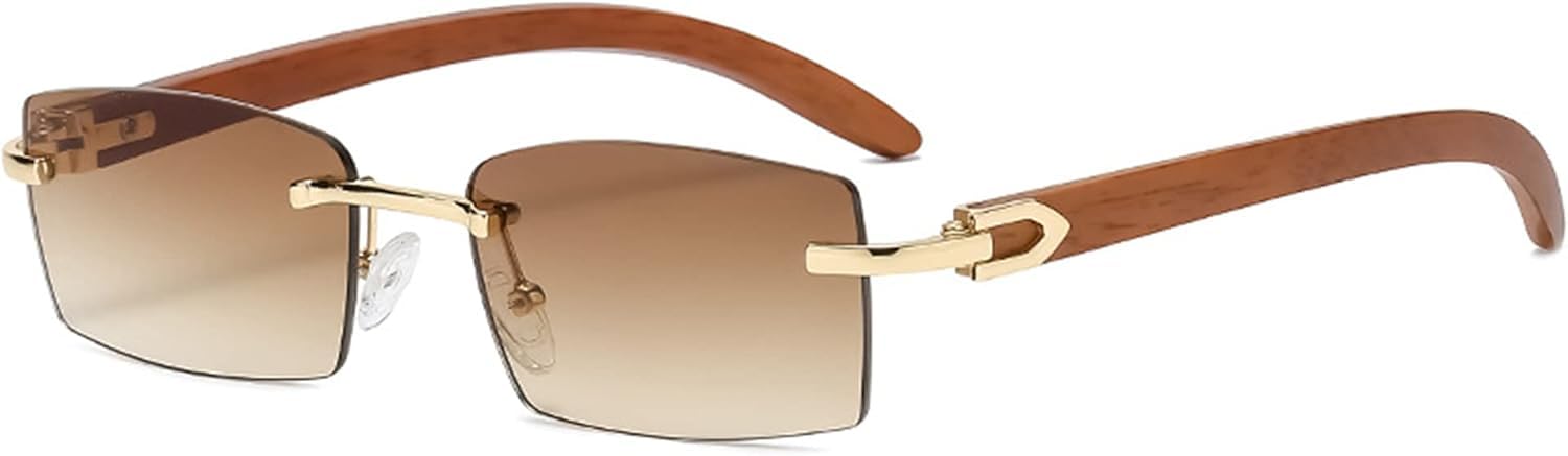 Retro Rimless Rectangle Sunglasses