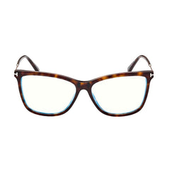 Tom Ford FT 5824-B 052 Dark Havana Plastic Cat-Eye Eyeglasses 56mm