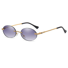 Polarized Small Oval Rimless Sunglasses