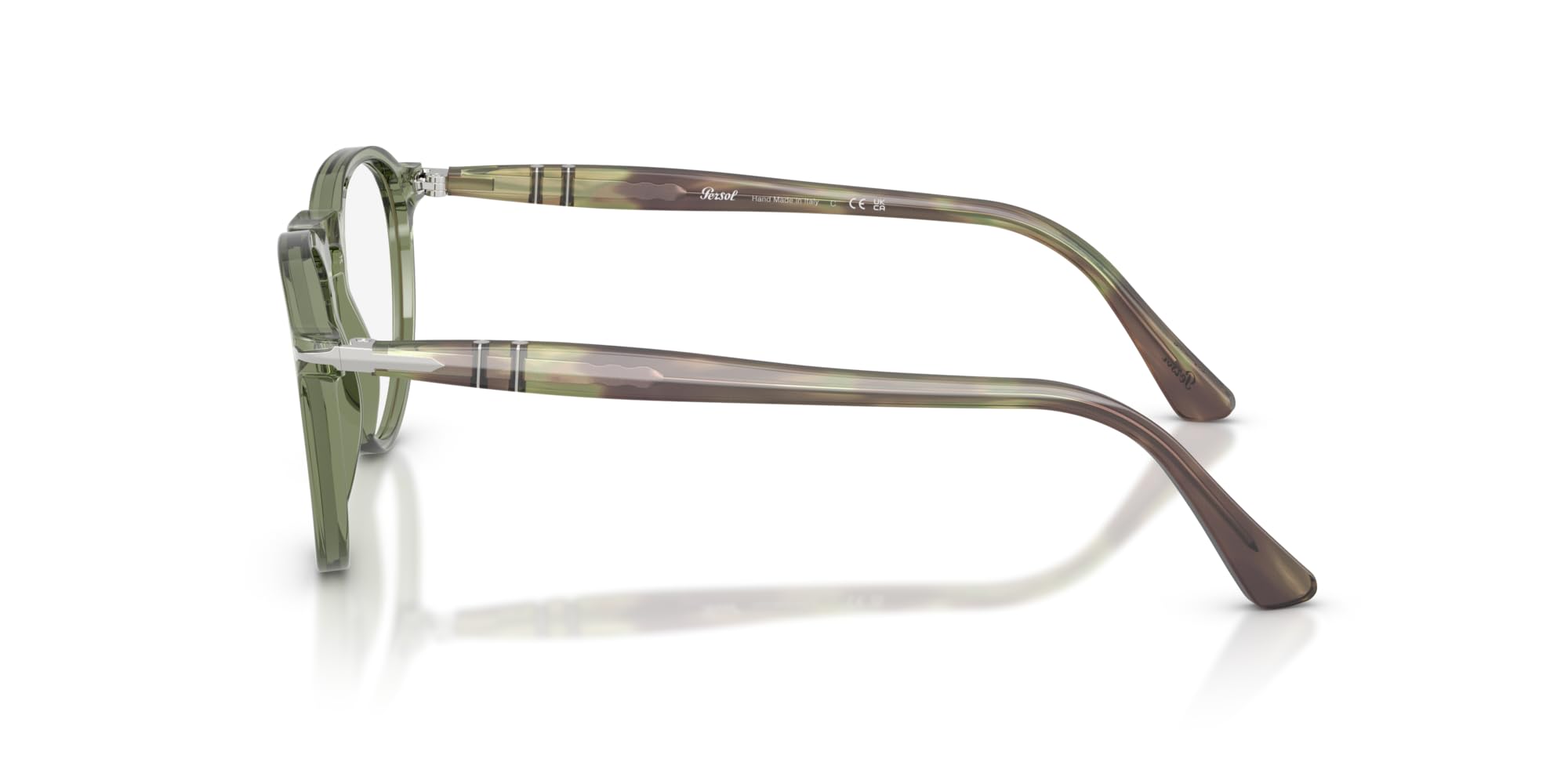 Persol PO3286V Prescription Eyewear Frames, Transparent Green/Demo Lens, 51 mm
