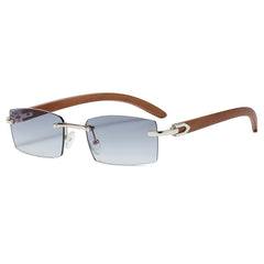 Retro Rimless Rectangle Sunglasses