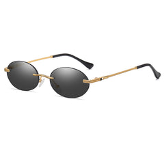 Polarized Small Oval Rimless Sunglasses