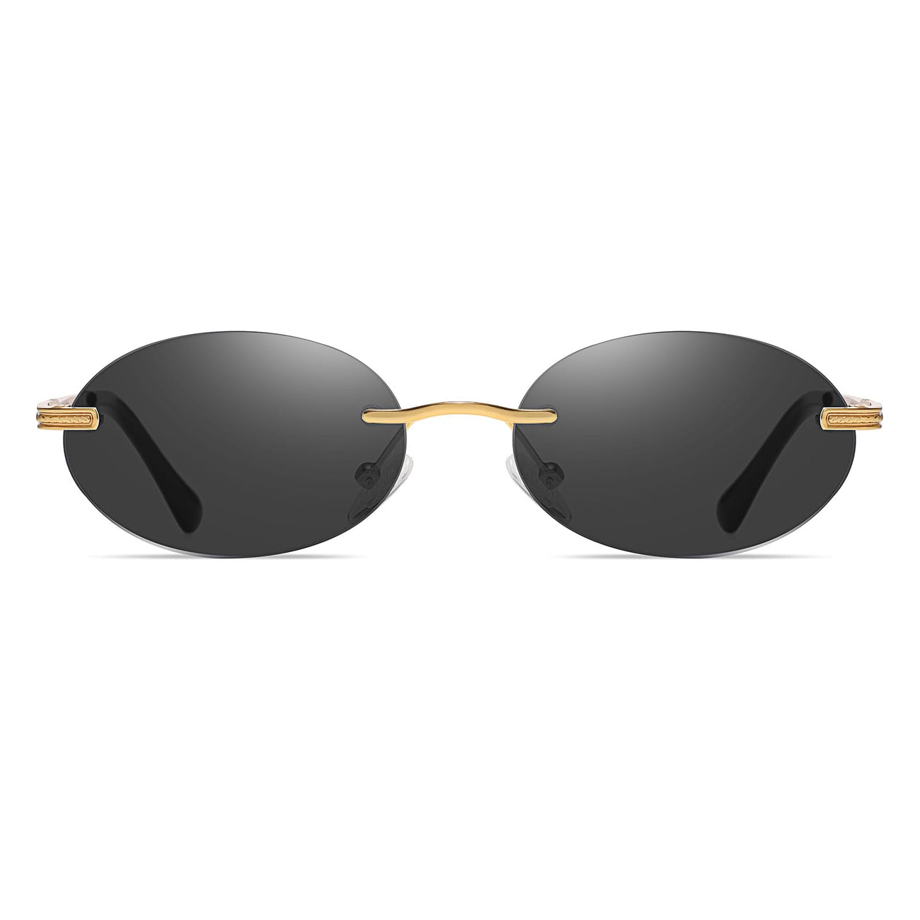 Polarized Small Oval Rimless Sunglasses
