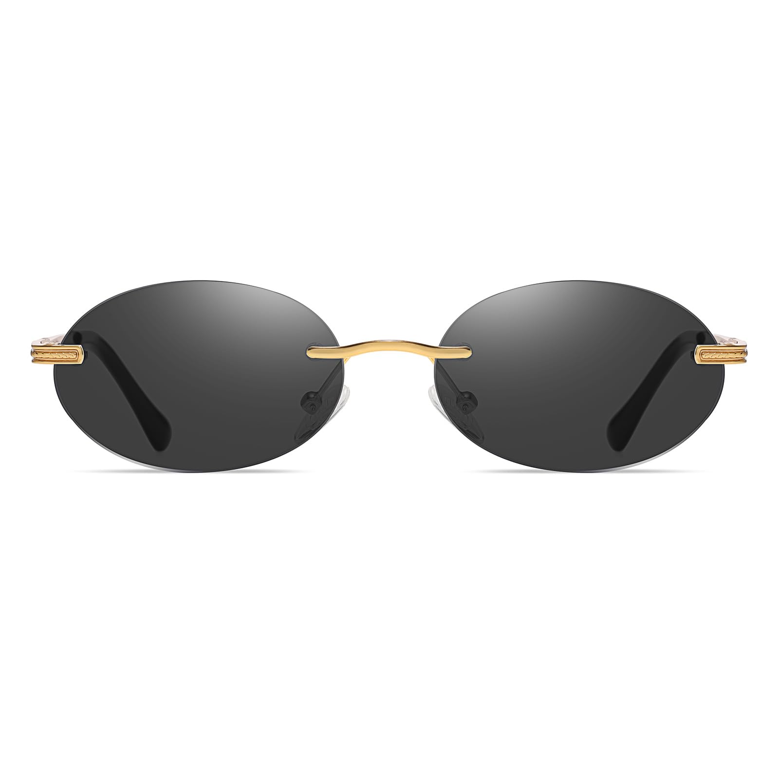 Polarized Small Oval Rimless Sunglasses