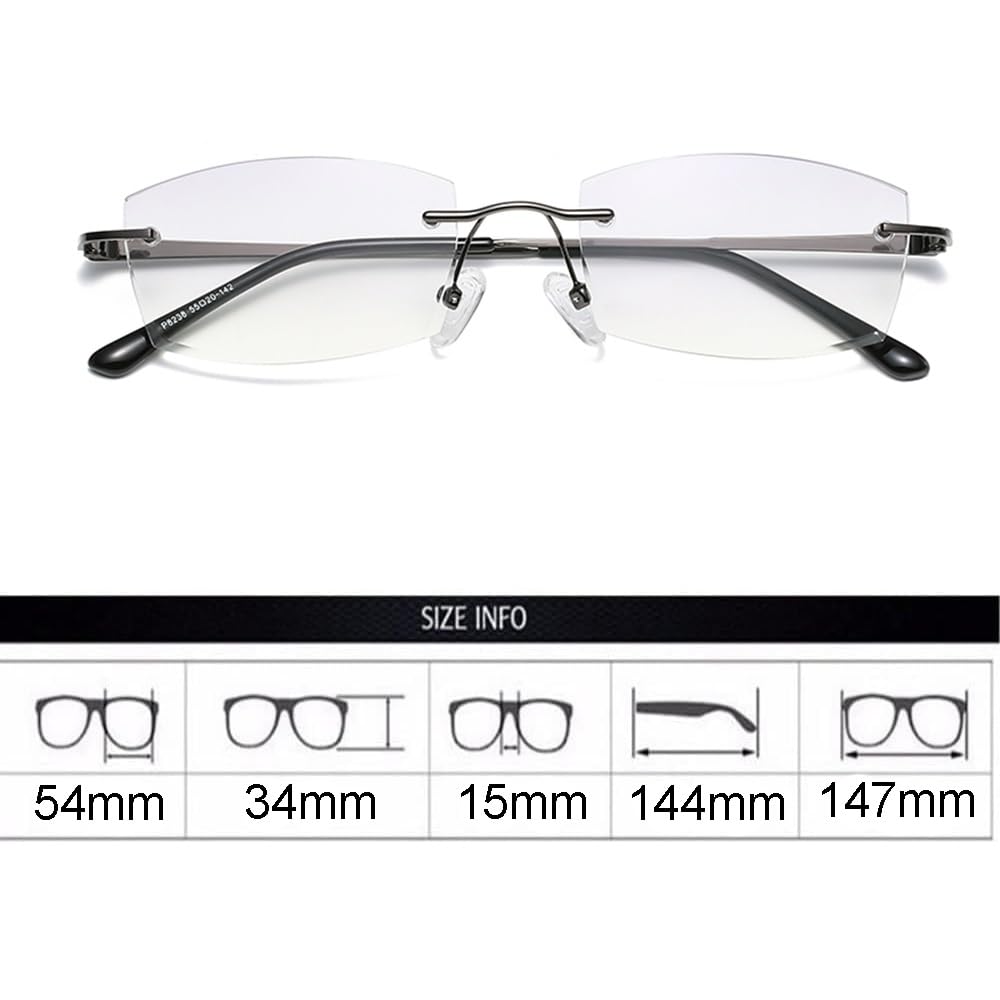 Rimless Blue Light Blocking Reading Glasses