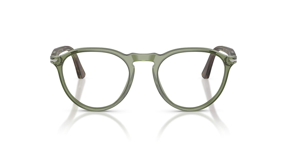 Persol PO3286V Prescription Eyewear Frames, Transparent Green/Demo Lens, 51 mm