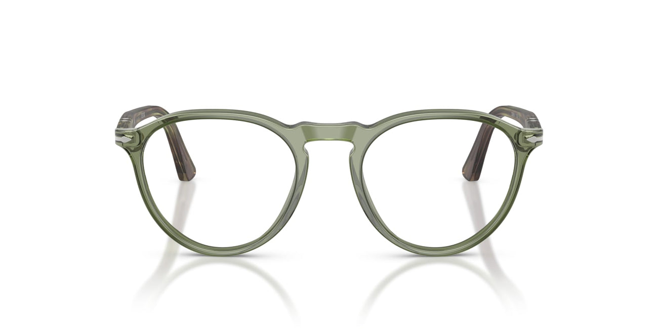 Persol PO3286V Prescription Eyewear Frames, Transparent Green/Demo Lens, 51 mm