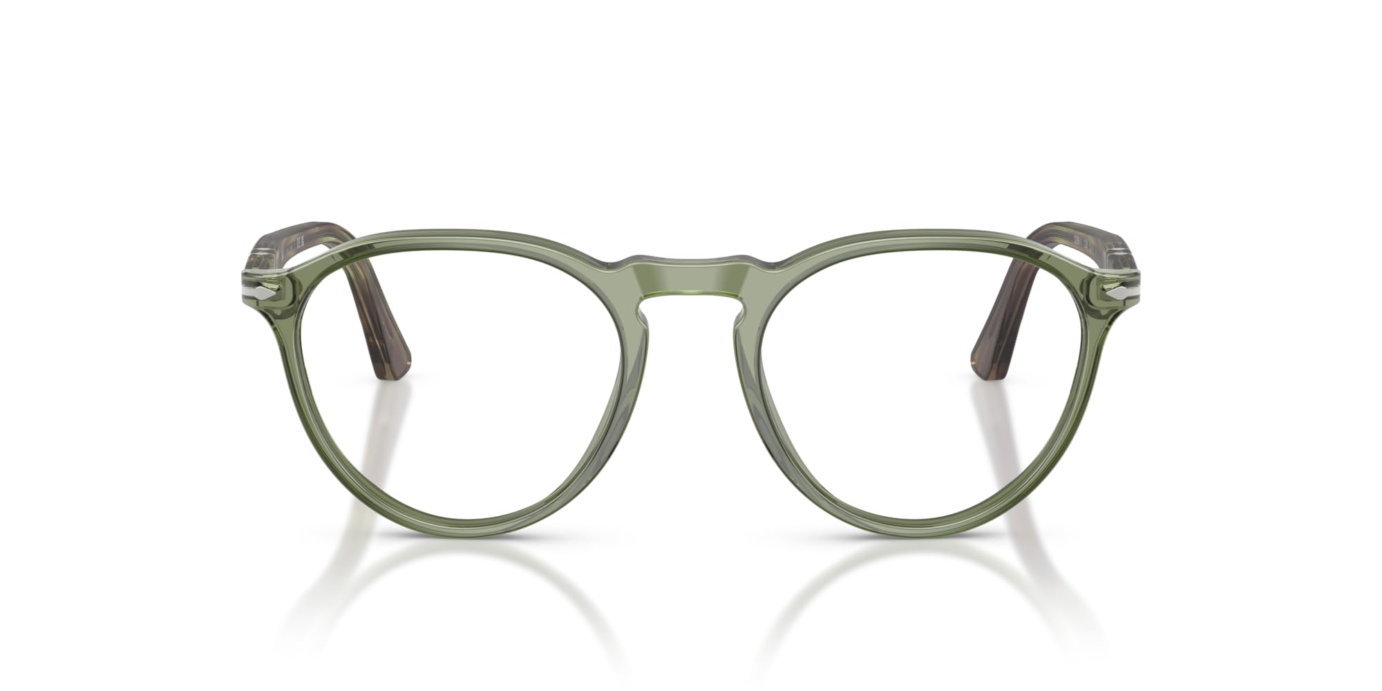 Persol PO3286V Prescription Eyewear Frames, Transparent Green/Demo Lens, 51 mm