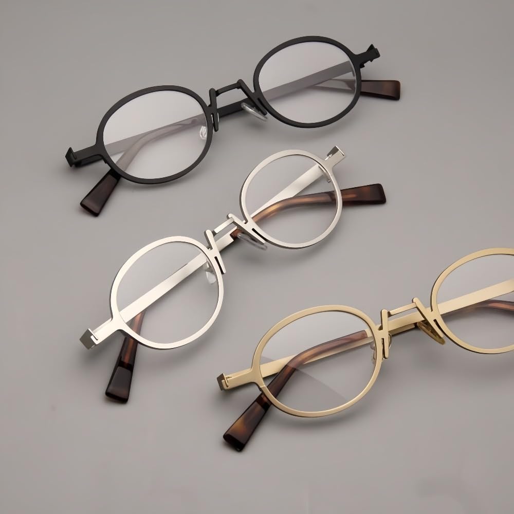 EEUUNN Glasses Frames, Fashion Glasses, Oval, Small Frames For Men Women