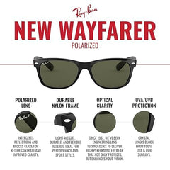 Ray-Ban RB2132 New Wayfarer Polarized Square Sunglasses