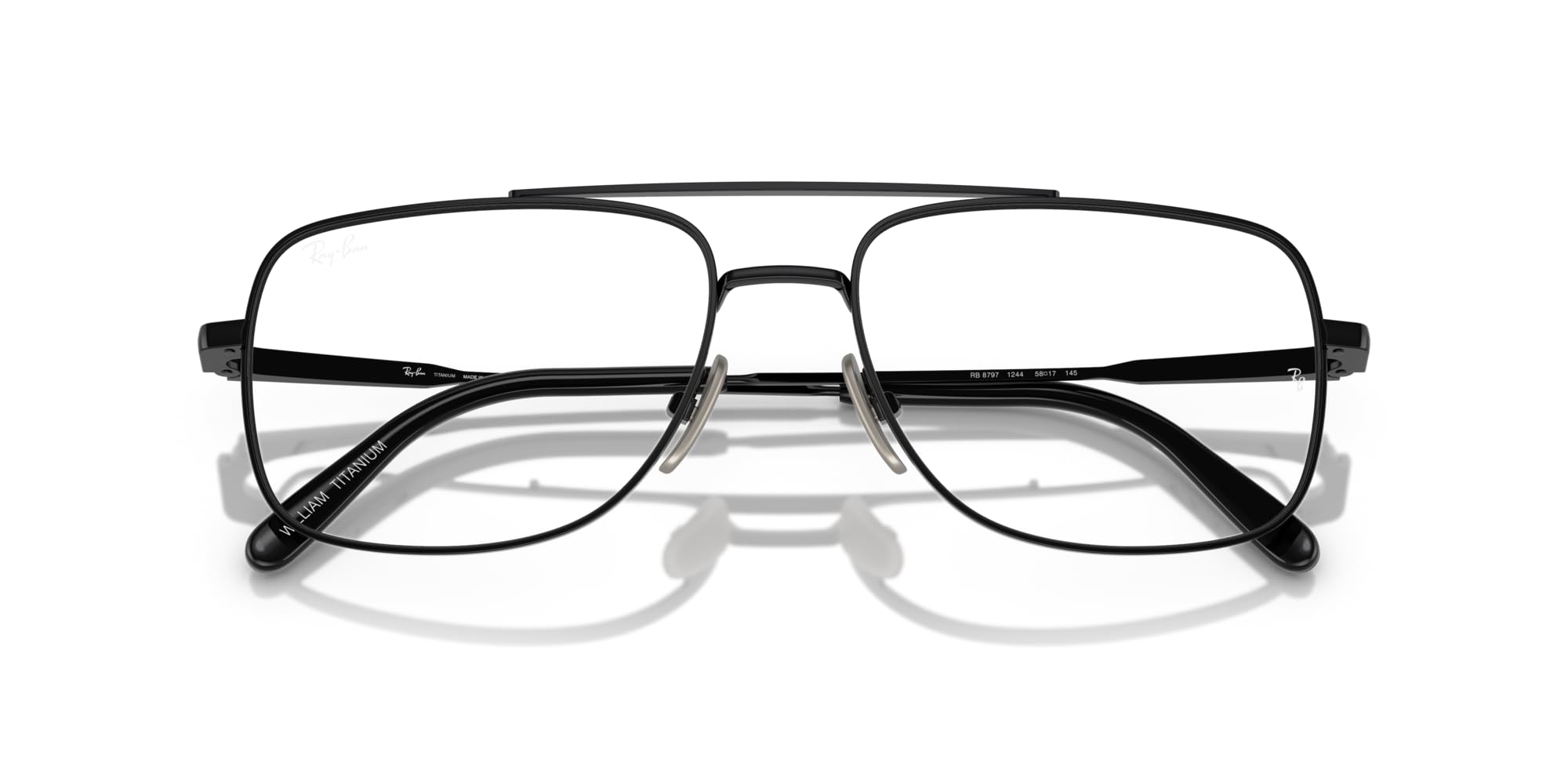 Ray-Ban Unisex Rx8797 William Titanium Square Prescription Eyewear Frames