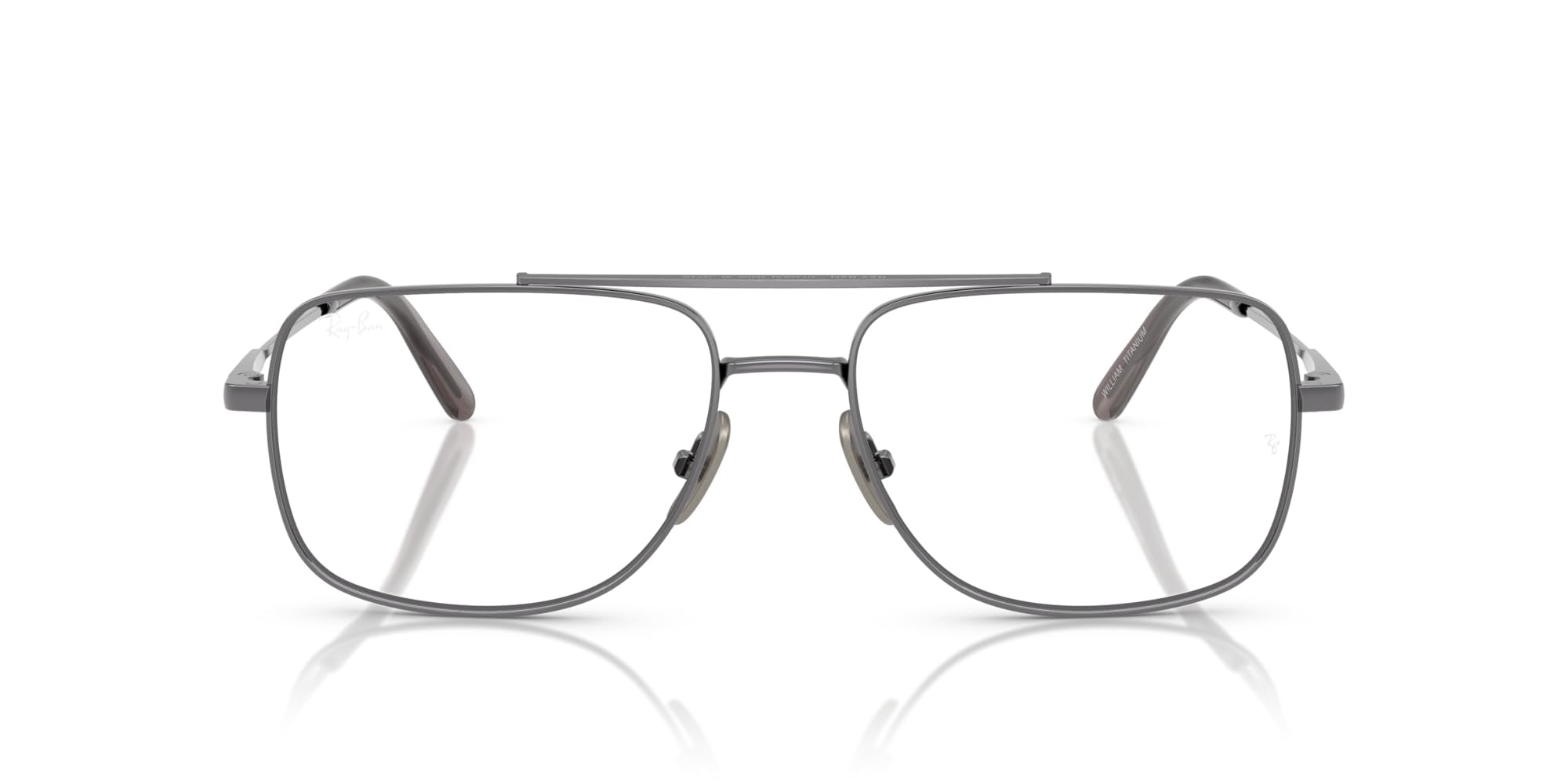 Ray-Ban Unisex Rx8797 William Titanium Square Prescription Eyewear Frames