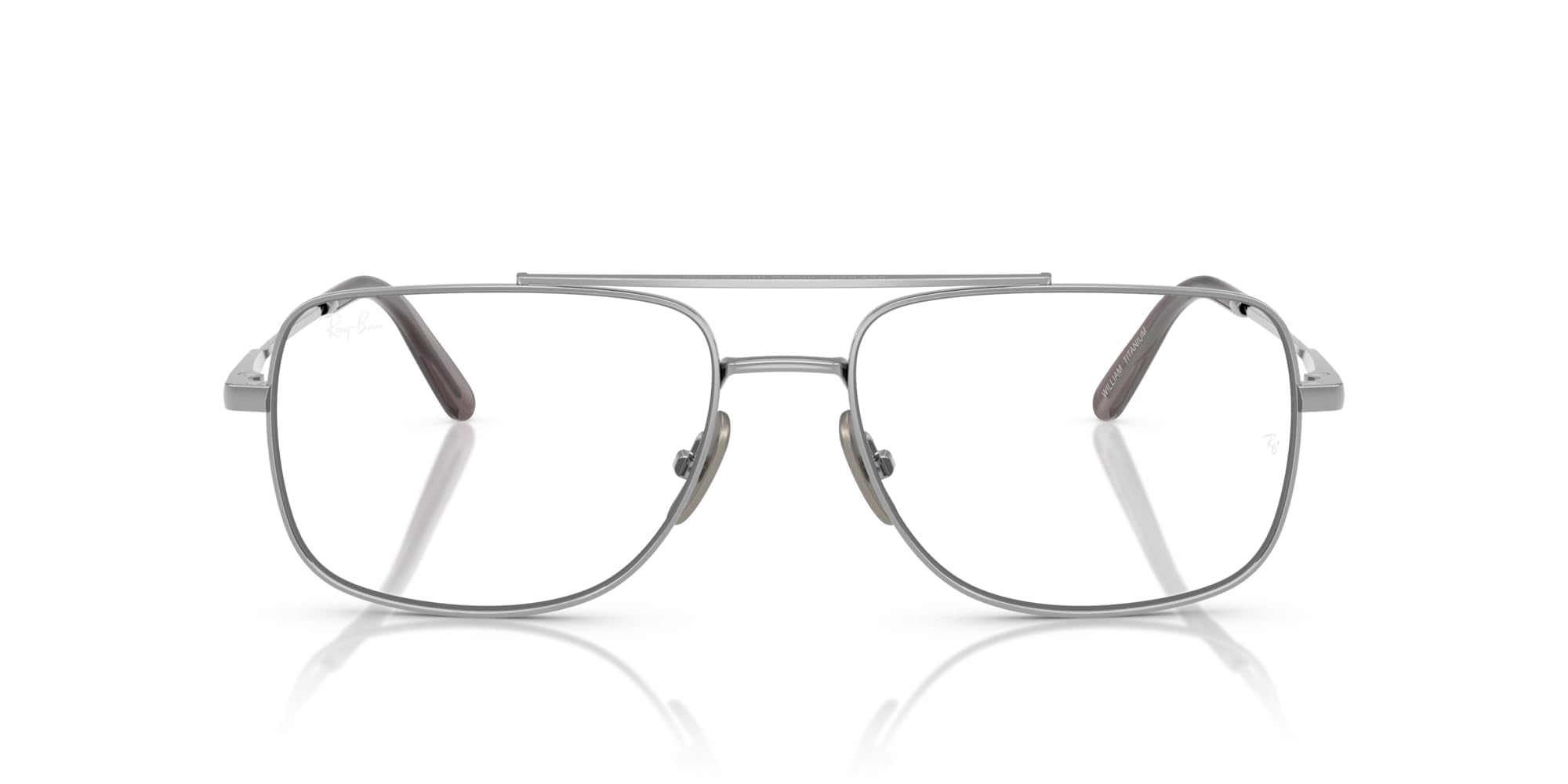 Ray-Ban Unisex Rx8797 William Titanium Square Prescription Eyewear Frames