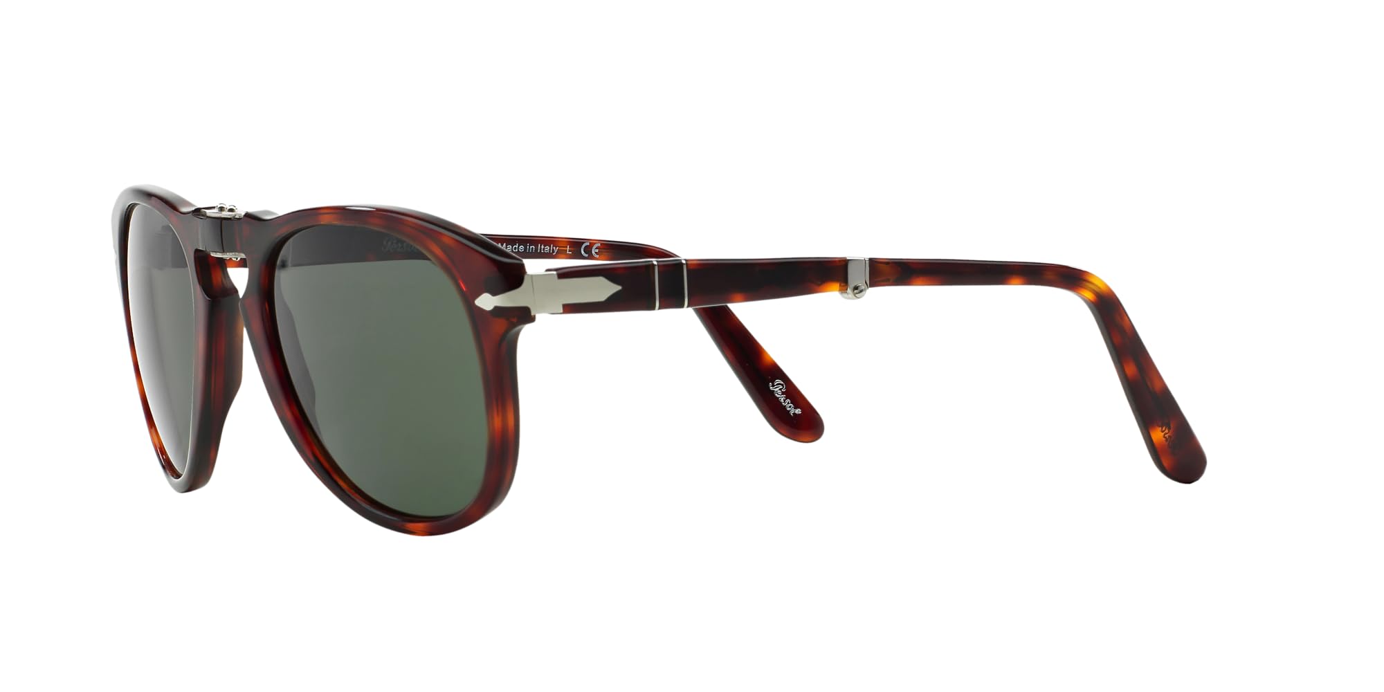 Persol PO0714 Aviator Sunglasses, Havana/Green, 52 mm