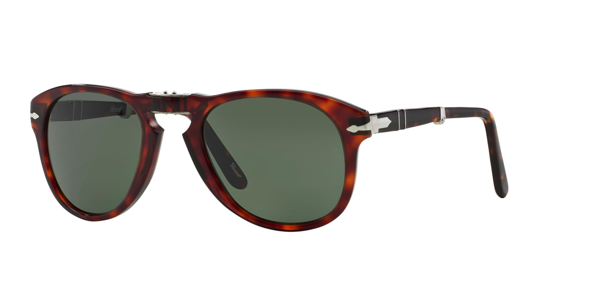 Persol PO0714 Aviator Sunglasses, Havana/Green, 52 mm
