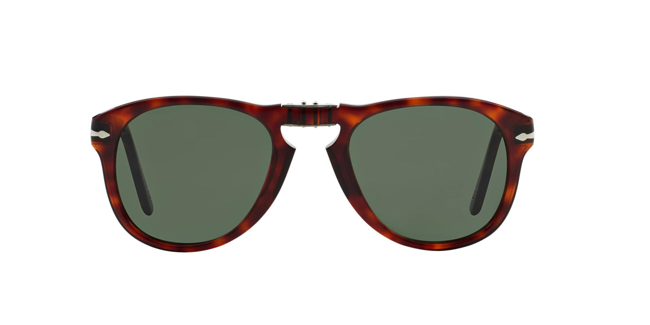 Persol PO0714 Aviator Sunglasses, Havana/Green, 52 mm