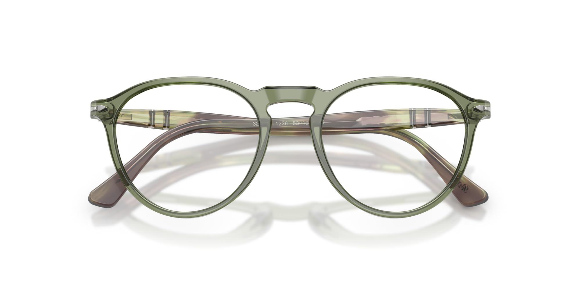 Persol PO3286V Prescription Eyewear Frames, Transparent Green/Demo Lens, 51 mm