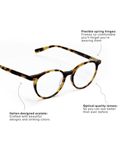 eyebobs - Case Closed | Premium Reading Glasses for Men and Women | Round Frame