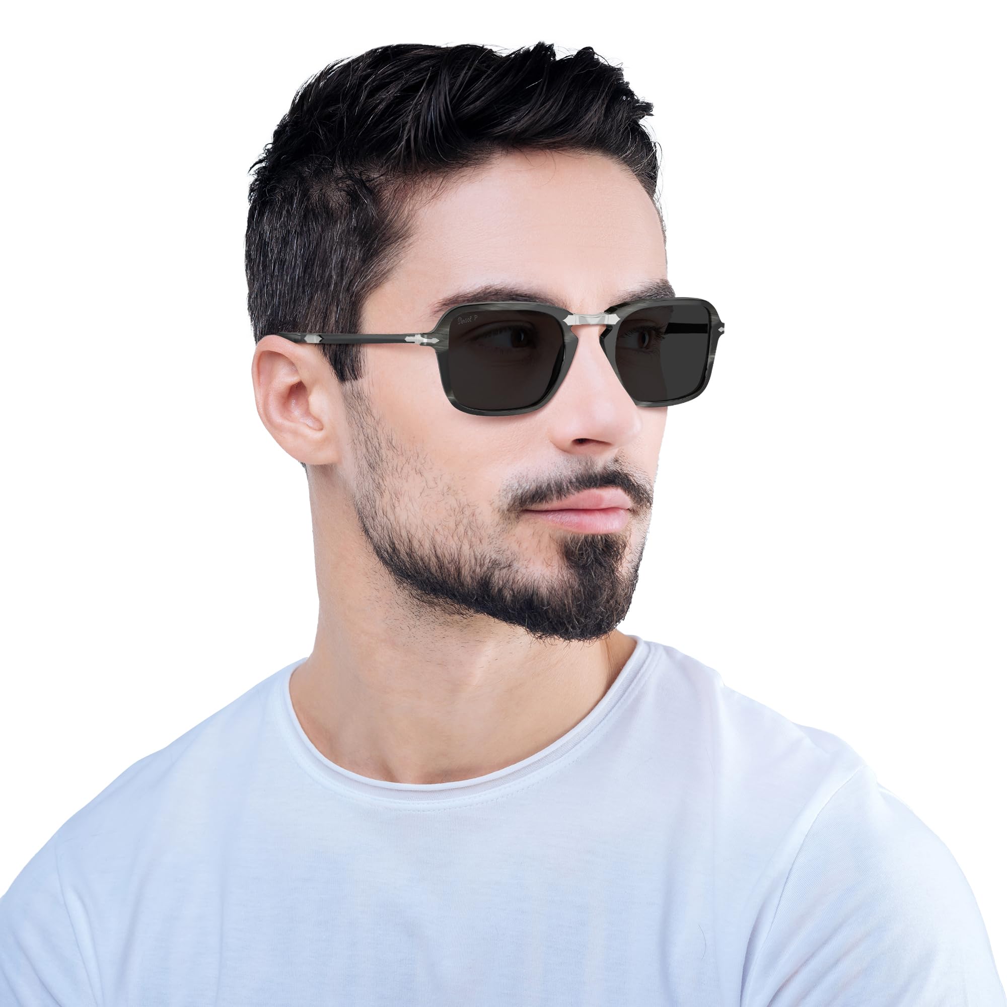 Persol mens Po3330s Rectangular Sunglasses